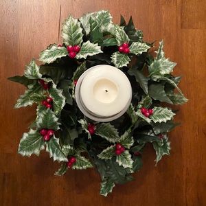 Vintage Holly centerpiece holiday decoration wreath